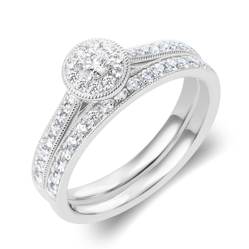 Platinum Diamond Halo Engagement Ring 0.34ct Thumbnail Image 2
