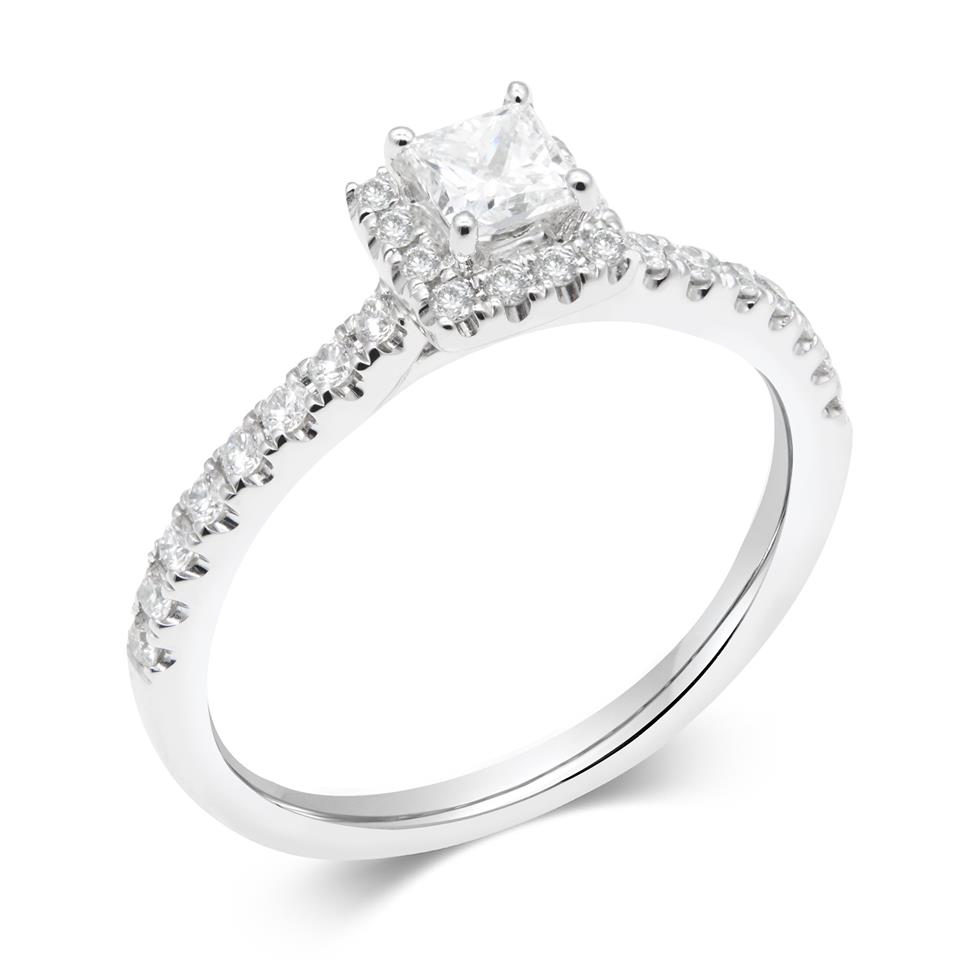 18ct White Gold Princess Cut 0.55ct Diamond Ring  Thumbnail Image 1