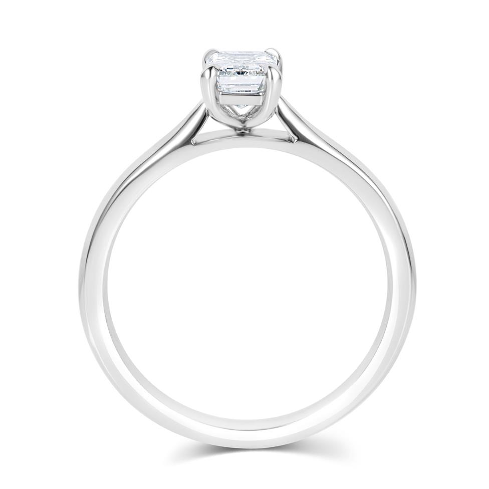 Platinum Emerald Cut Diamond Solitaire Engagement Ring 0.70ct Thumbnail Image 3