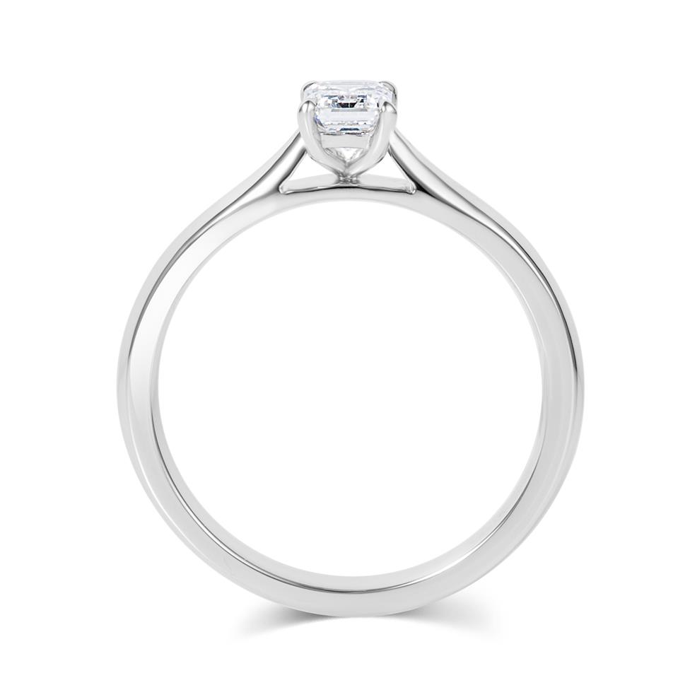 Platinum Emerald Cut Diamond Solitaire Engagement Ring 0.50ct Thumbnail Image 3
