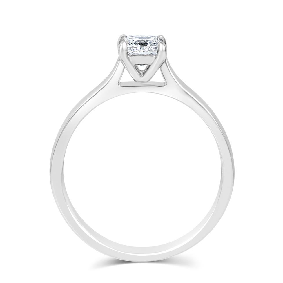 Platinum Classic Design Princess Cut Diamond Solitaire Engagement Ring 0.50ct Thumbnail Image 3