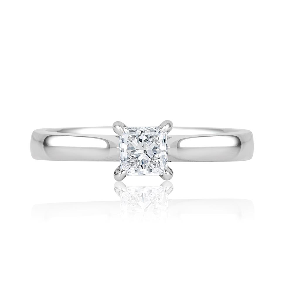 Platinum Classic Design Princess Cut Diamond Solitaire Engagement Ring 0.50ct Thumbnail Image 2