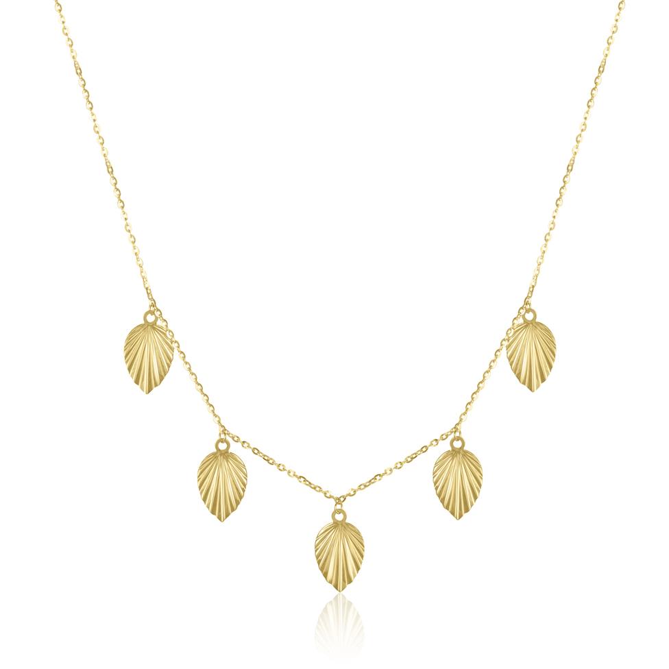 18ct Yellow Gold Leaf Design Necklace Thumbnail Image 0