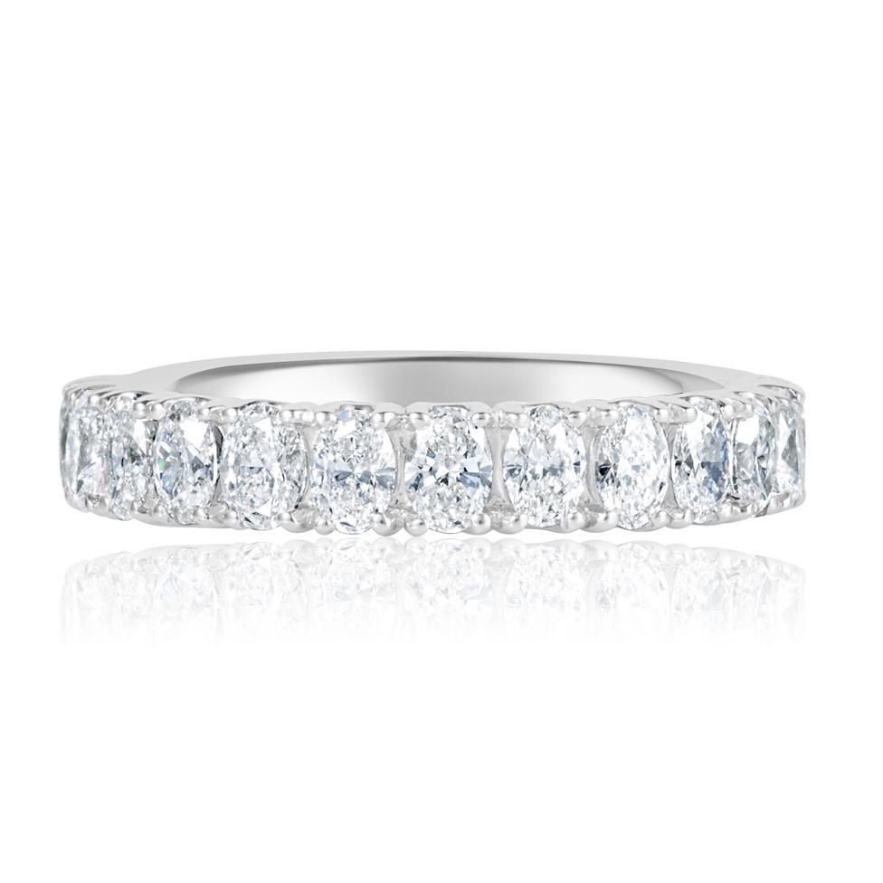 Platinum Oval Cut Diamond Half Eternity Ring 1.30ct Thumbnail Image 3
