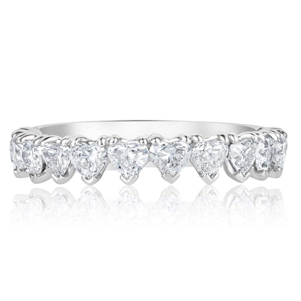 Platinum Heart Shape Diamond Half Eternity Ring 1.35ct Thumbnail Image 2
