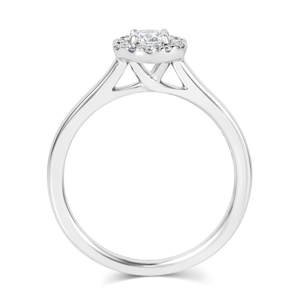 Platinum Oval Diamond Halo Engagement Ring 0.35ct Thumbnail Image 2