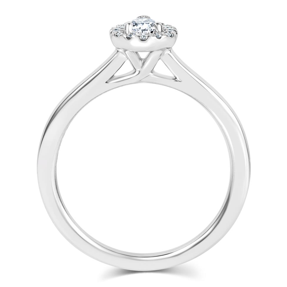 Platinum Pear Shape Diamond Halo Engagement Ring 0.35ct Thumbnail Image 2