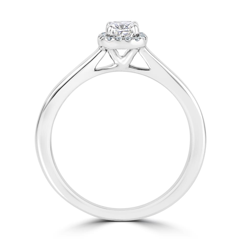 Platinum Cushion Cut Diamond Halo Engagement Ring 0.35ct Thumbnail Image 2