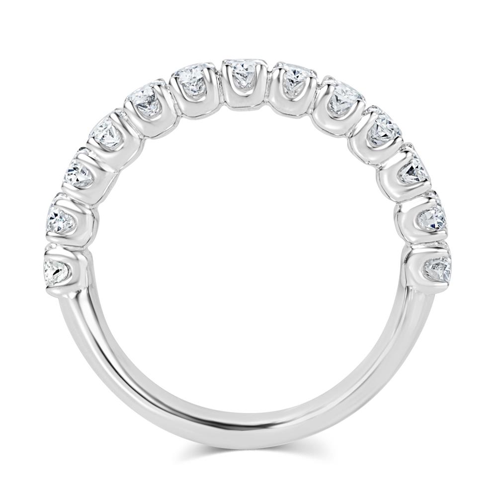 Platinum Oval Cut Diamond Half Eternity Ring 1.30ct Thumbnail Image 4
