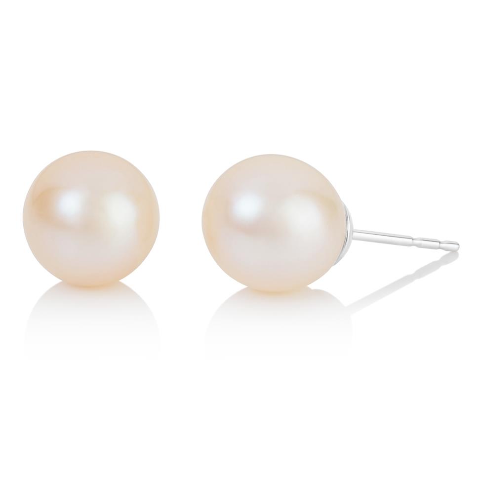 18ct White Gold Freshwater Pearl Stud Earrings 8mm Image 1