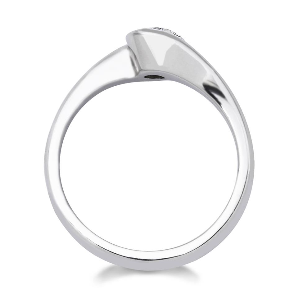 18ct White Gold Twist Design Diamond Solitaire Engagement Ring 0.32ct Thumbnail Image 1