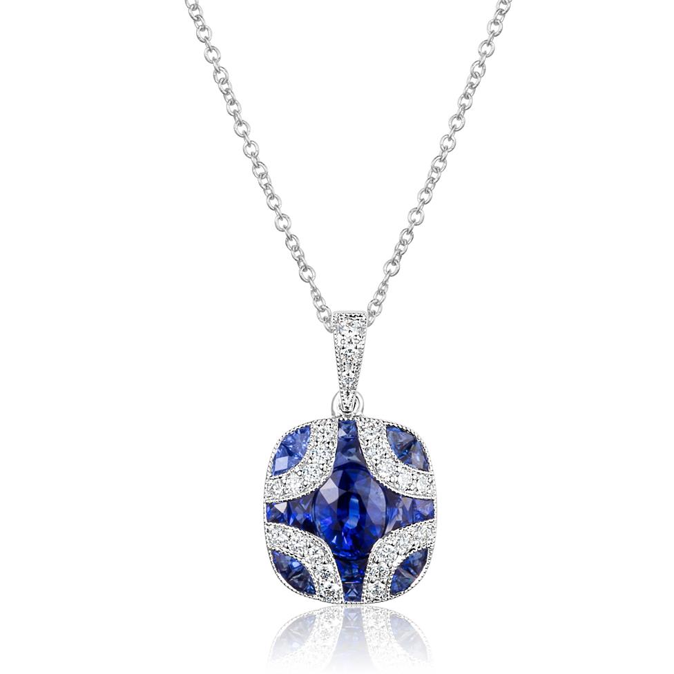 vintage sapphire and diamond necklace        <h3 class=