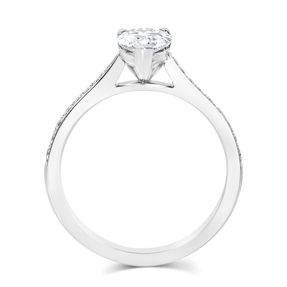 Platinum Pear Shape Diamond Solitaire Engagement Ring 1.15ct Thumbnail Image 3