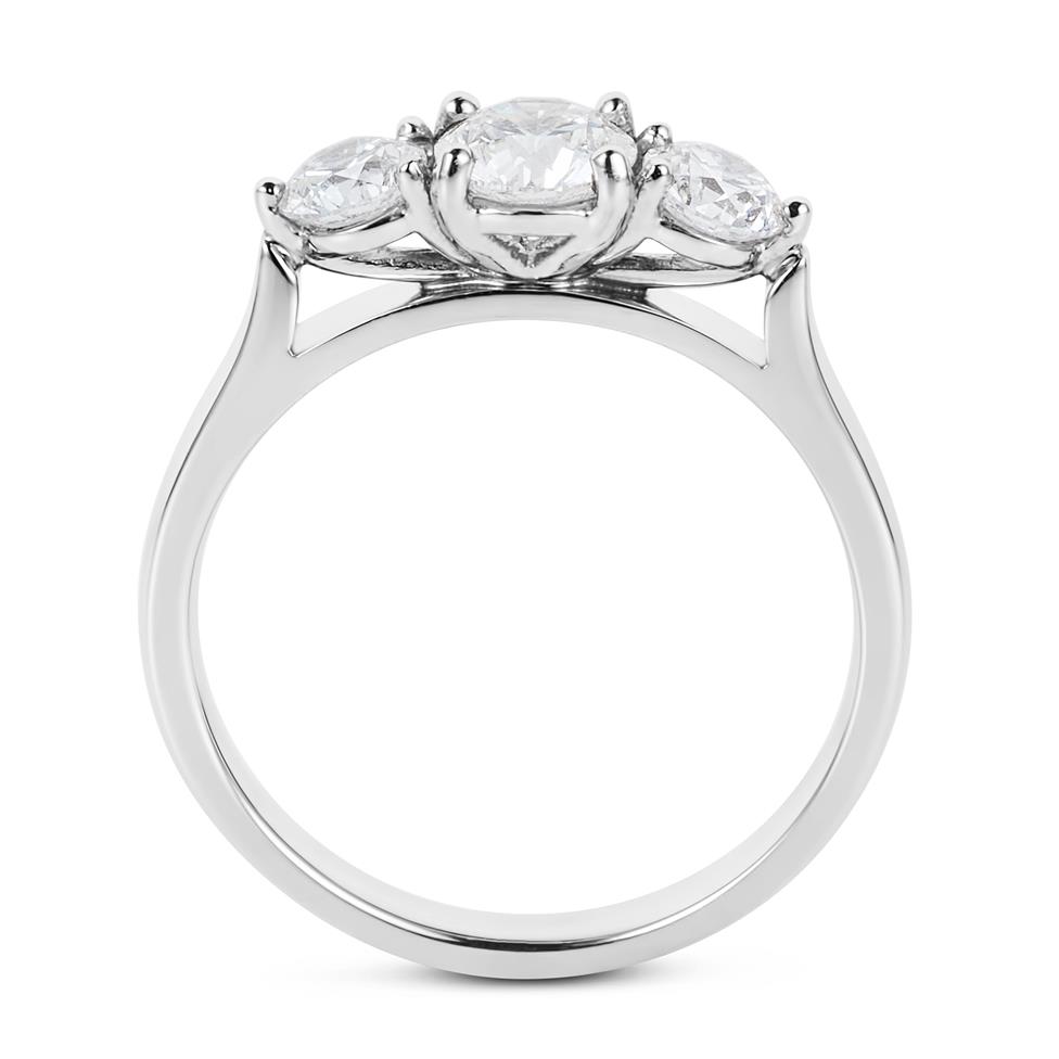 Platinum Diamond Three Stone Engagement Ring 0.90ct Thumbnail Image 3