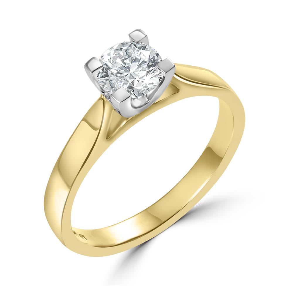 Yellow Gold Diamond Solitaire Ring | Pravins