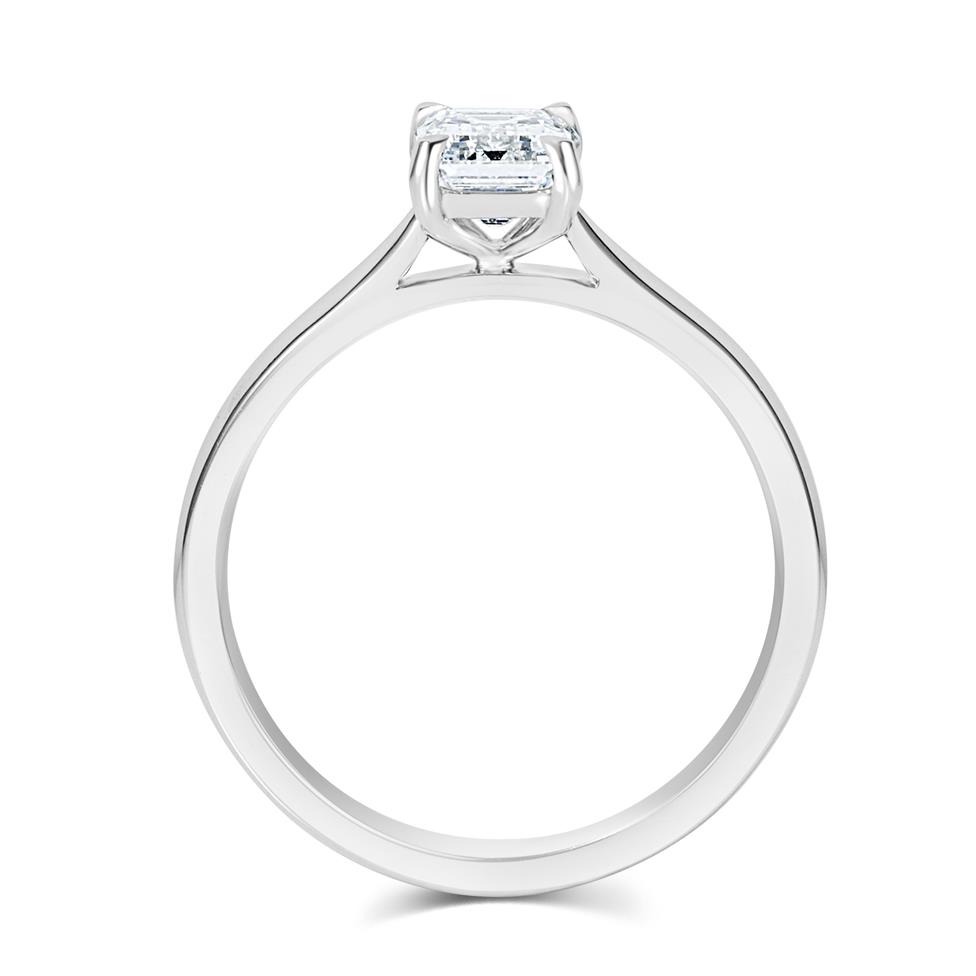 Platinum Emerald Cut Diamond Solitaire Engagement Ring 1.00ct Thumbnail Image 2