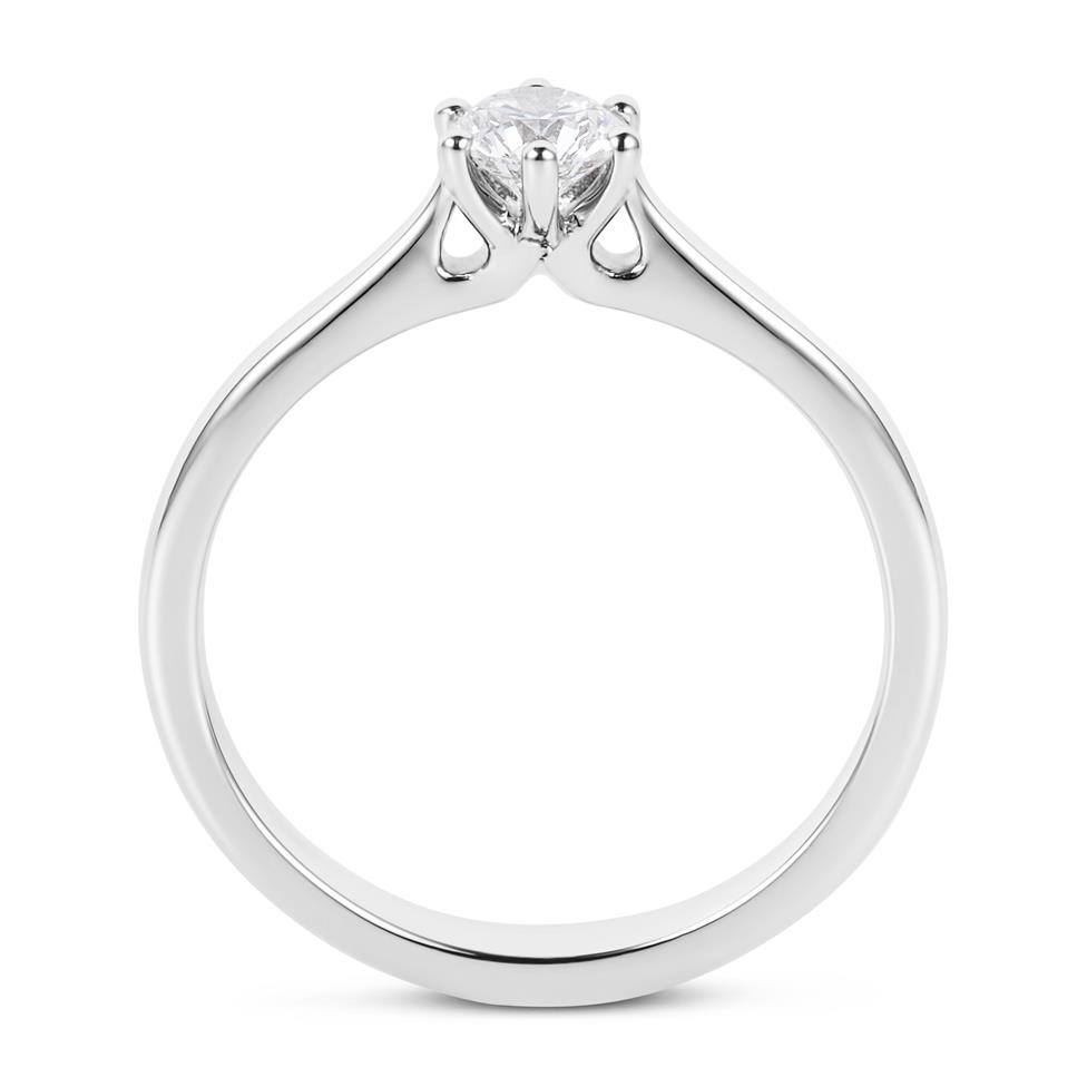 Platinum Six Claw Design Diamond Solitaire Engagement Ring 0.35ct Thumbnail Image 2