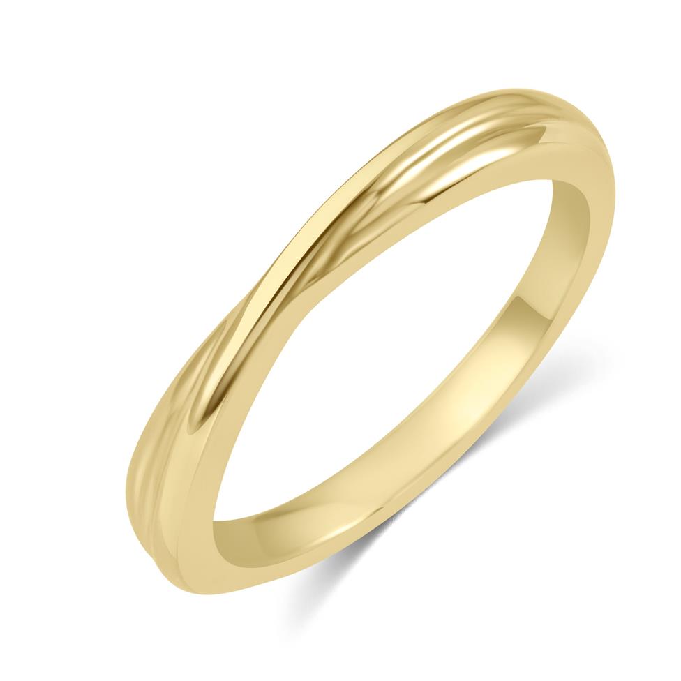 18ct Yellow Gold Twist Design Wedding Ring Thumbnail Image 0