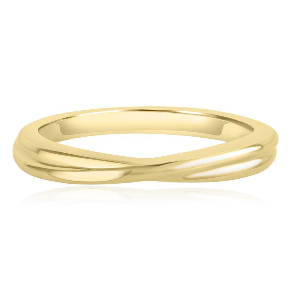 18ct Yellow Gold Twist Design Wedding Ring Thumbnail Image 2