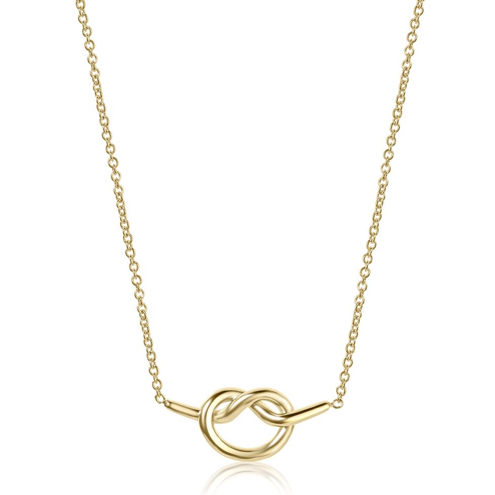 Forget Me Knot 18ct Yellow Gold Knot Design Necklace Thumbnail Image 0