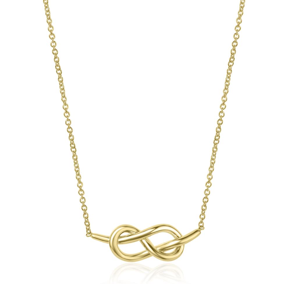 Forget Me Knot 18ct Yellow Gold Figure Eight Design Necklace Thumbnail Image 0