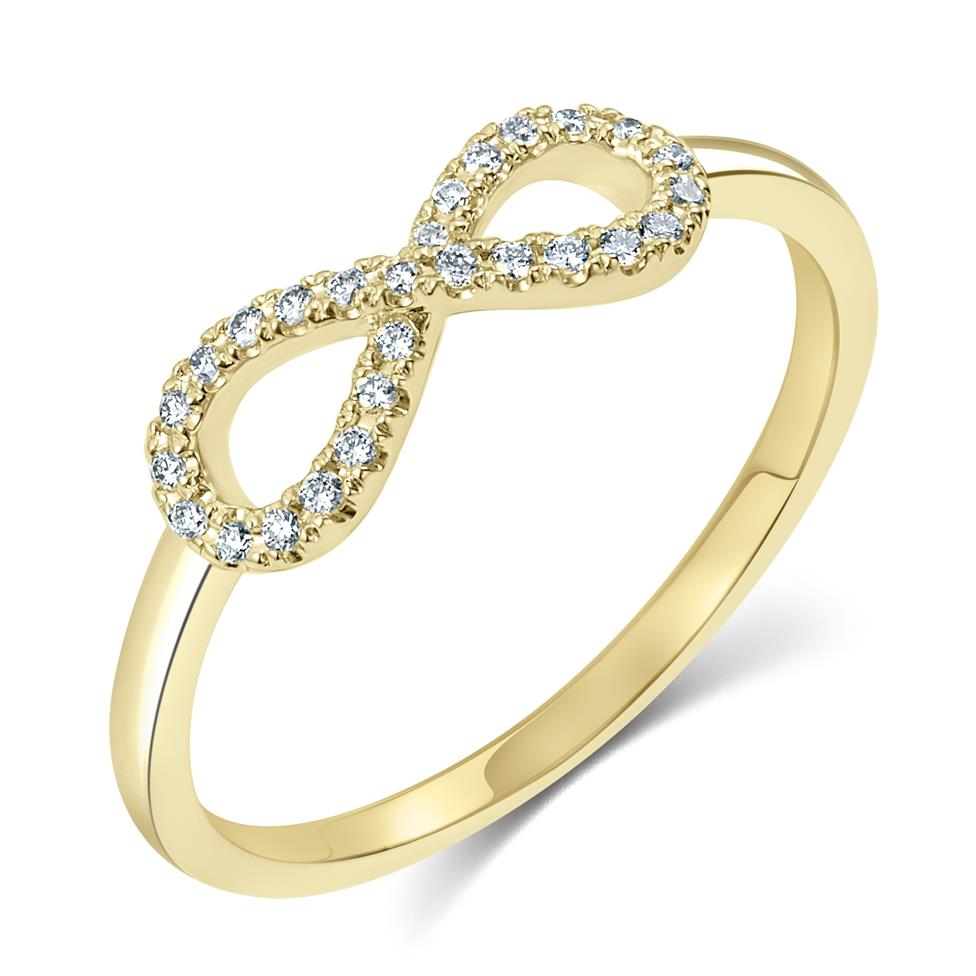 Infinity 18ct Yellow Gold Diamond Dress Ring 0.13ct Thumbnail Image 0