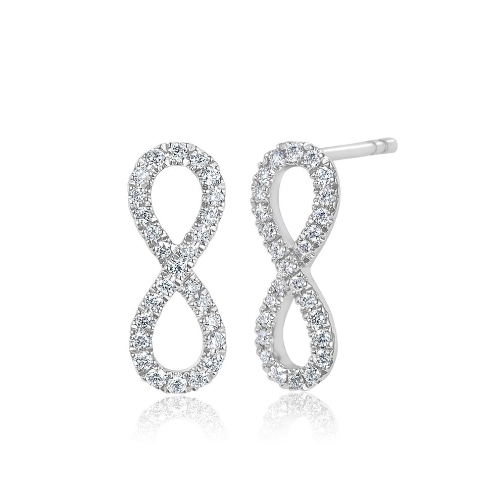 Infinity 18ct White Gold Diamond Earrings 0.16ct Image 1