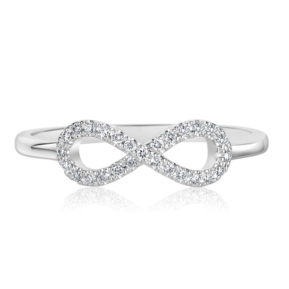 Infinity 18ct White Gold Diamond Dress Ring 0.13ct Thumbnail Image 2