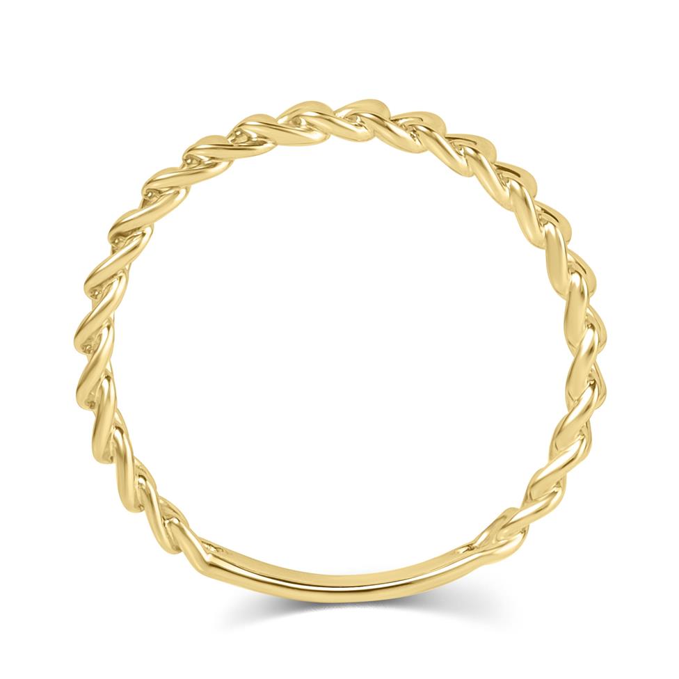 18ct Yellow Gold Curb Chain Design Dress Ring Thumbnail Image 3