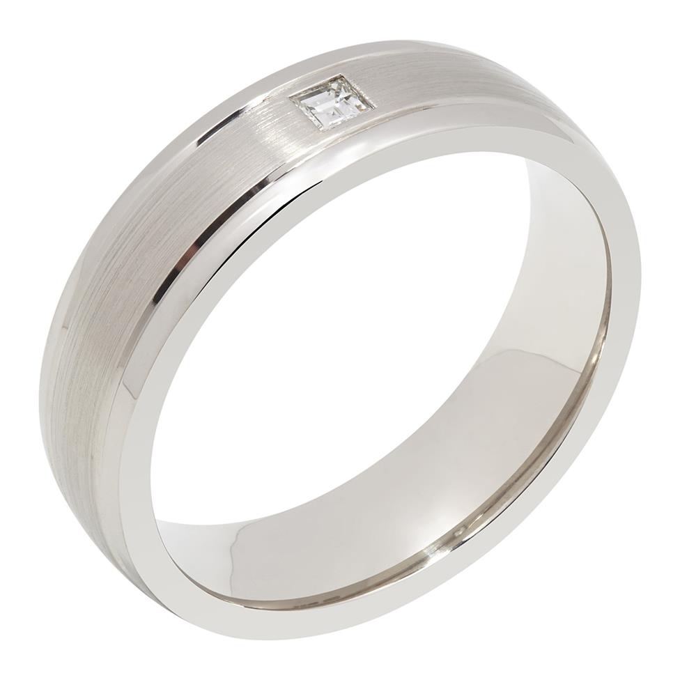Platinum Diamond Set Wedding Ring 0.05ct Thumbnail Image 0