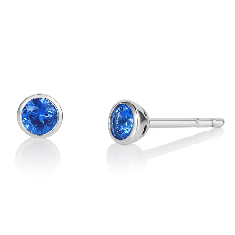 18ct White Gold Sapphire Earrings Thumbnail Image 0