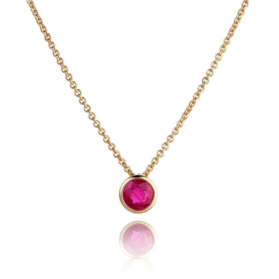 18ct Yellow Gold Ruby Necklace Thumbnail Image 0