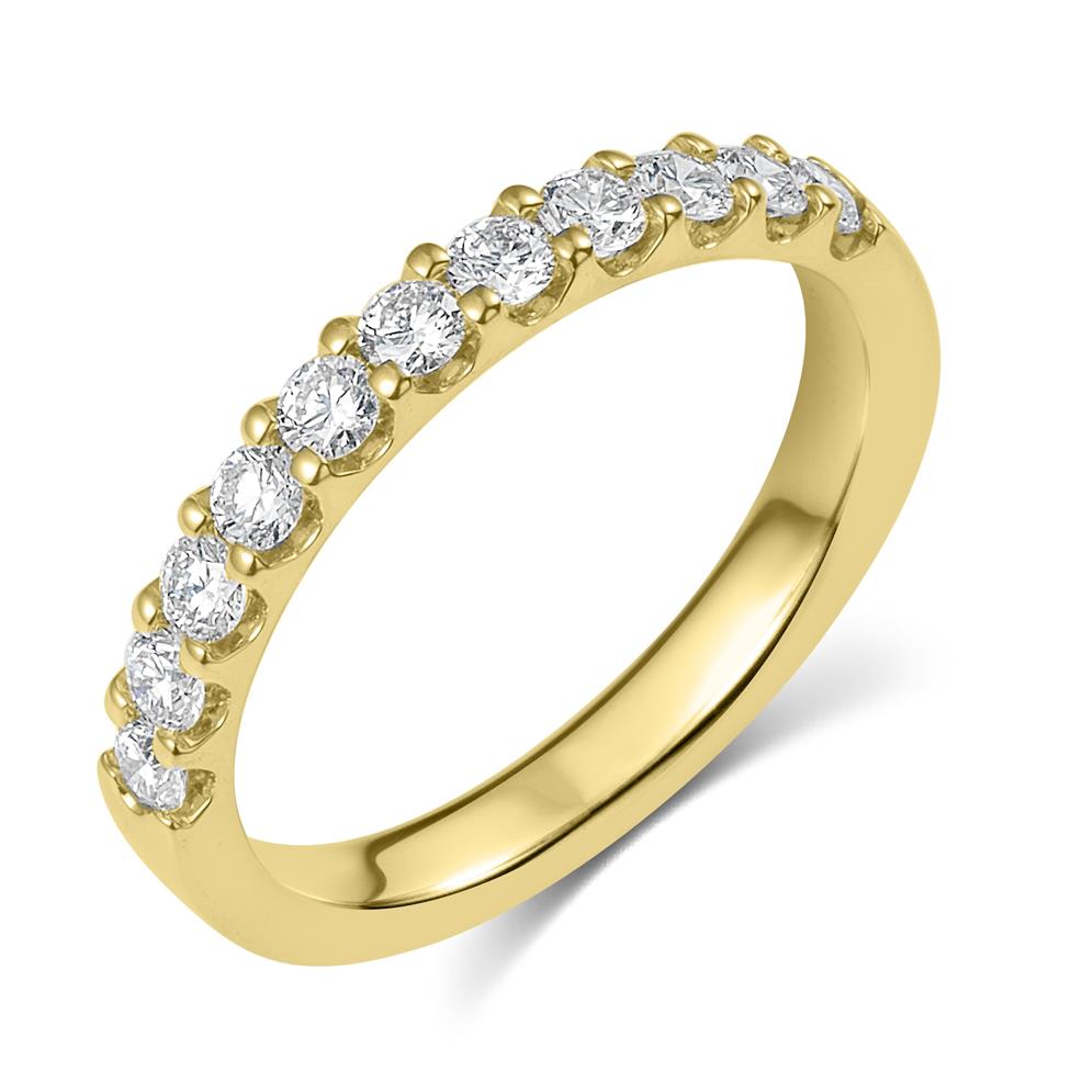 18ct Yellow Gold Diamond Half Eternity Ring 0.50ct Thumbnail Image 0