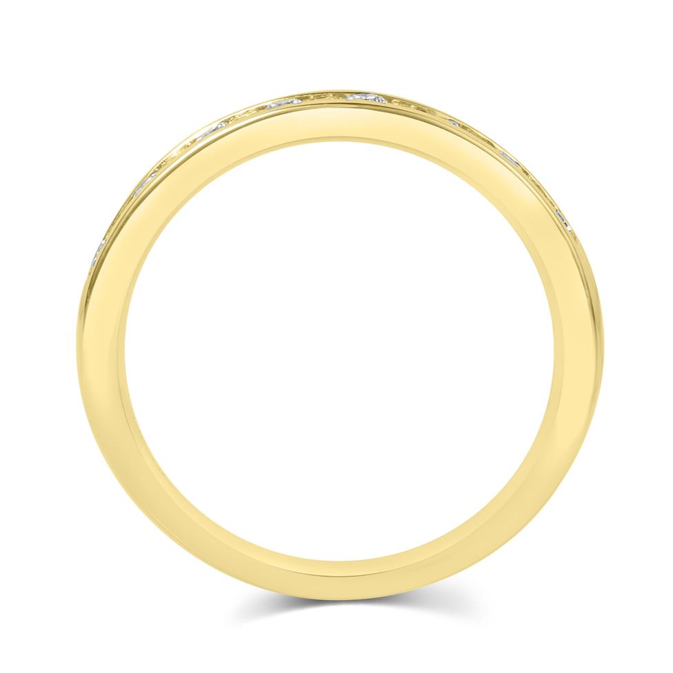 18ct Yellow Gold Alternating Baguette Cut Diamond Half Eternity Ring 0.25ct Thumbnail Image 2