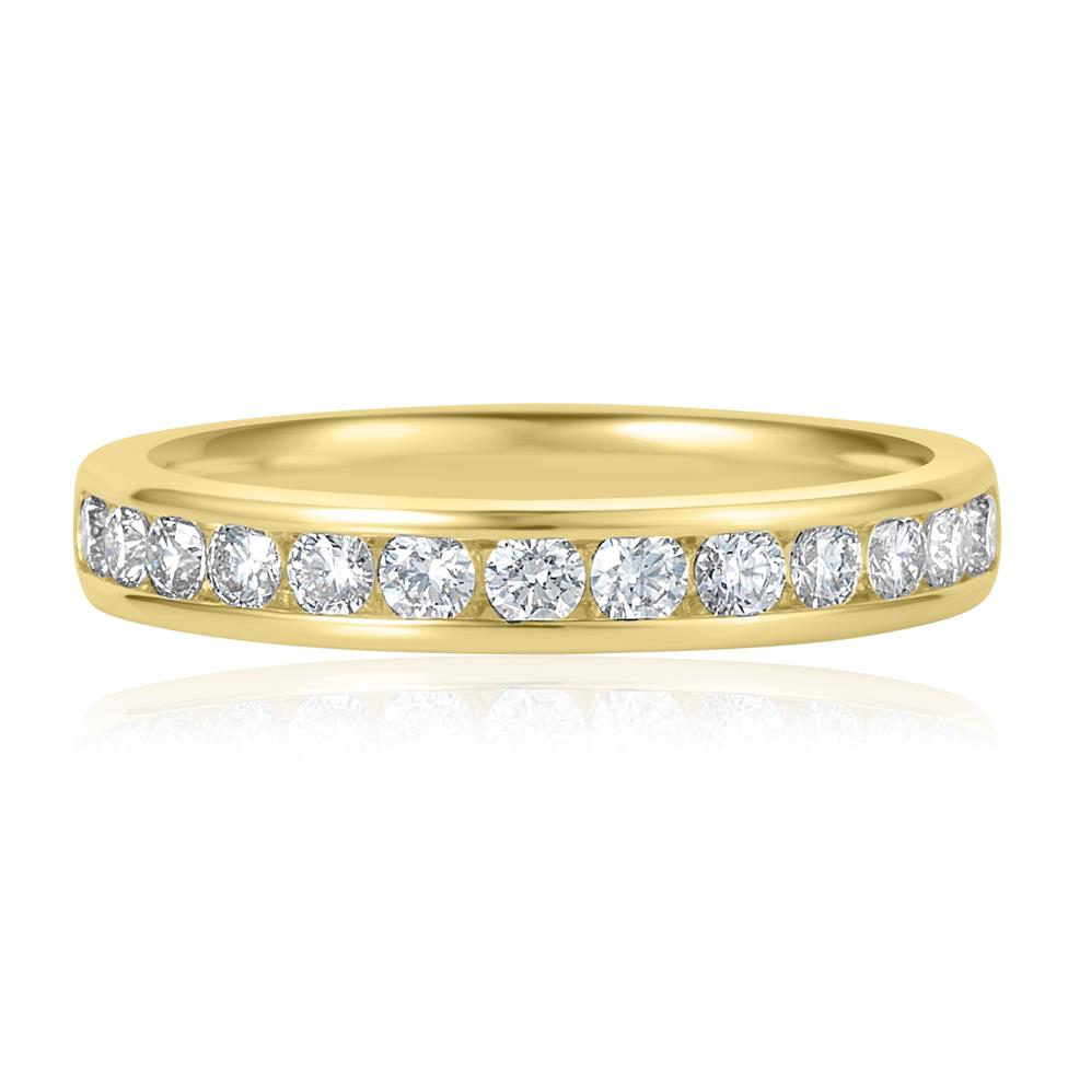 18ct Yellow Gold Diamond Half Eternity Ring 0.50ct Thumbnail Image 1