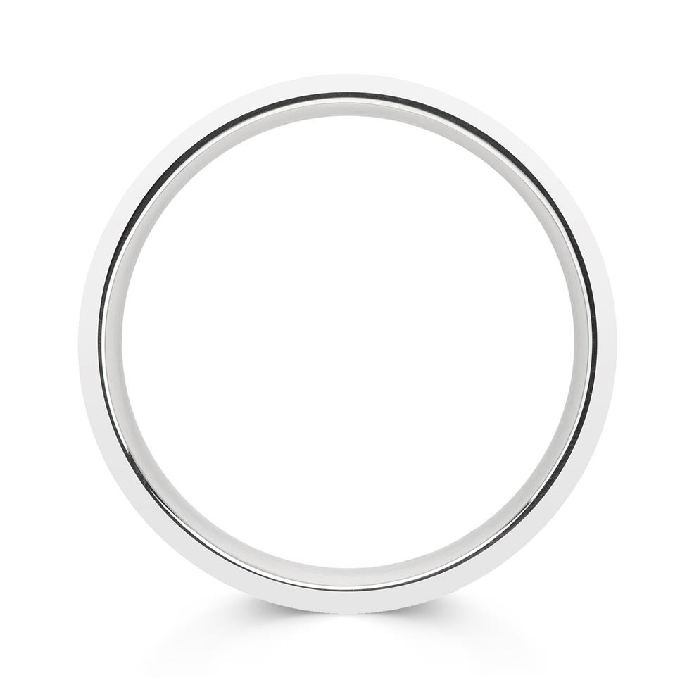 Platinum Brushed and Grooved Wedding Ring Thumbnail Image 1