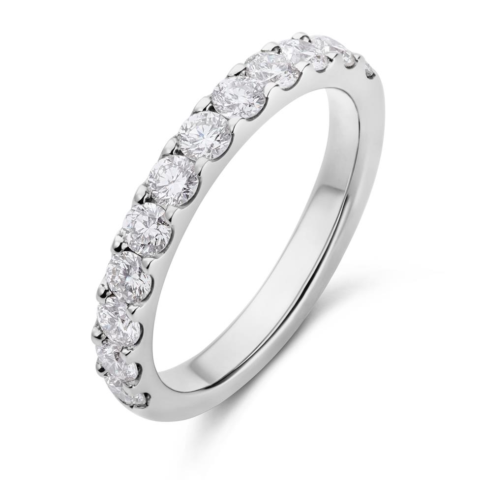 Platinum Diamond Half Eternity Ring 0.70ct Image 1