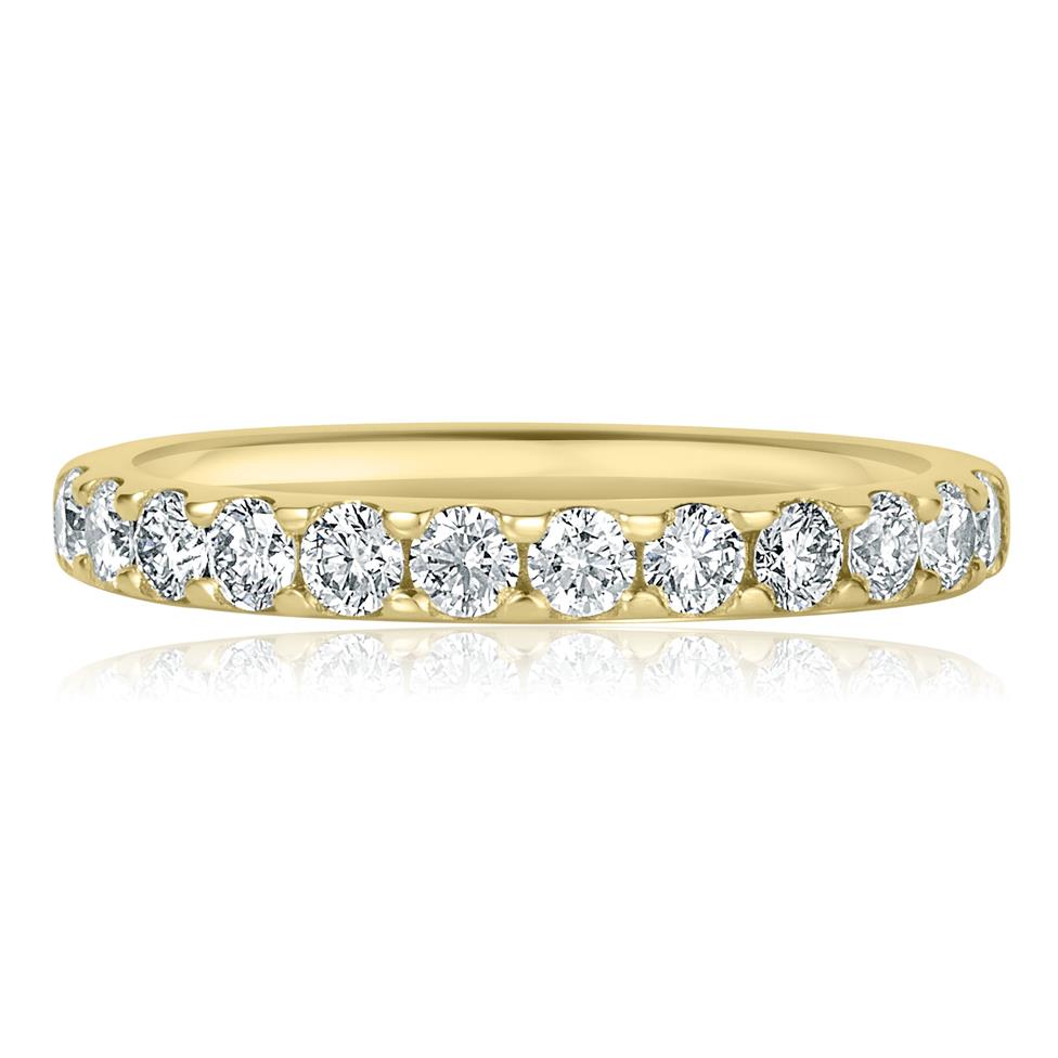 18ct Yellow Gold Diamond Half Eternity Ring 0.70ct Thumbnail Image 1