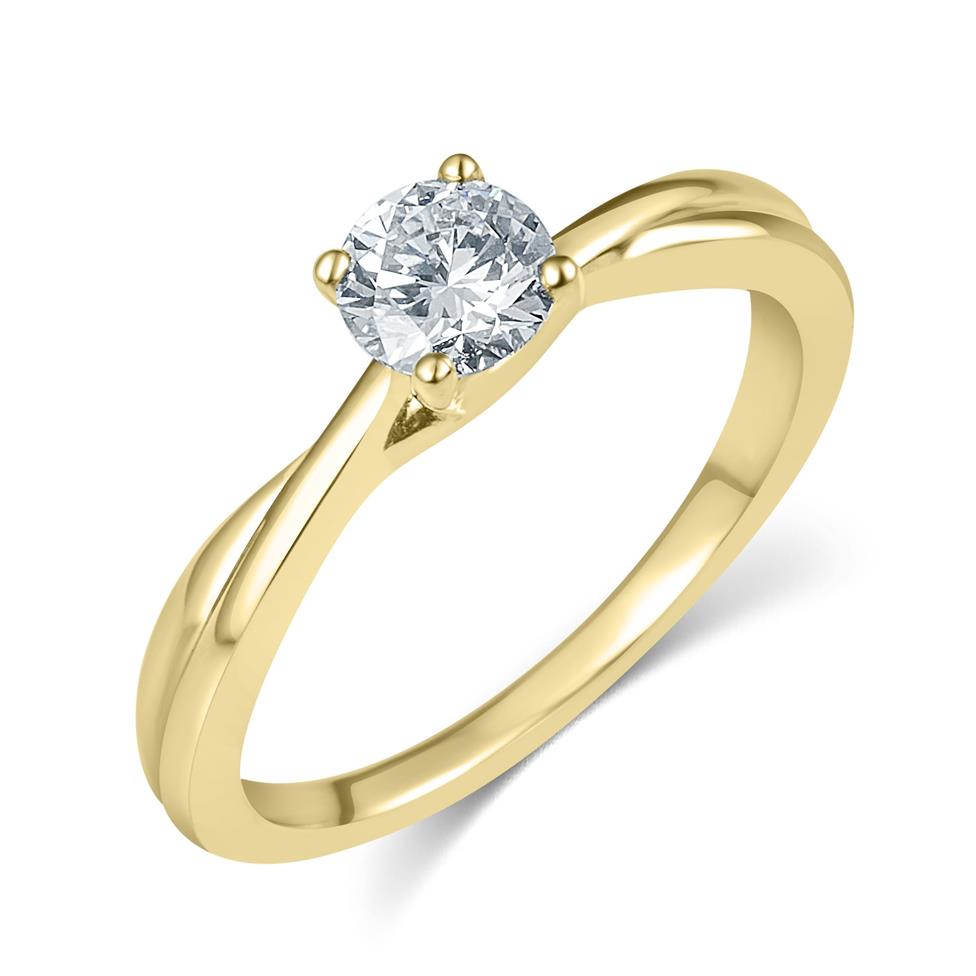 18ct Yellow Gold Diamond Solitaire Engagement Ring 0.50ct Thumbnail Image 0
