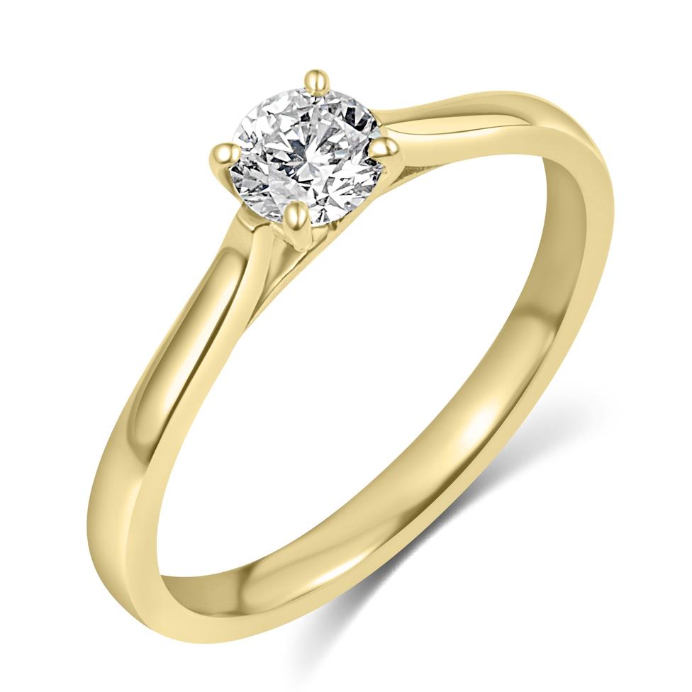 18ct Yellow Gold Diamond Solitaire Engagement Ring 0.35ct Image 1