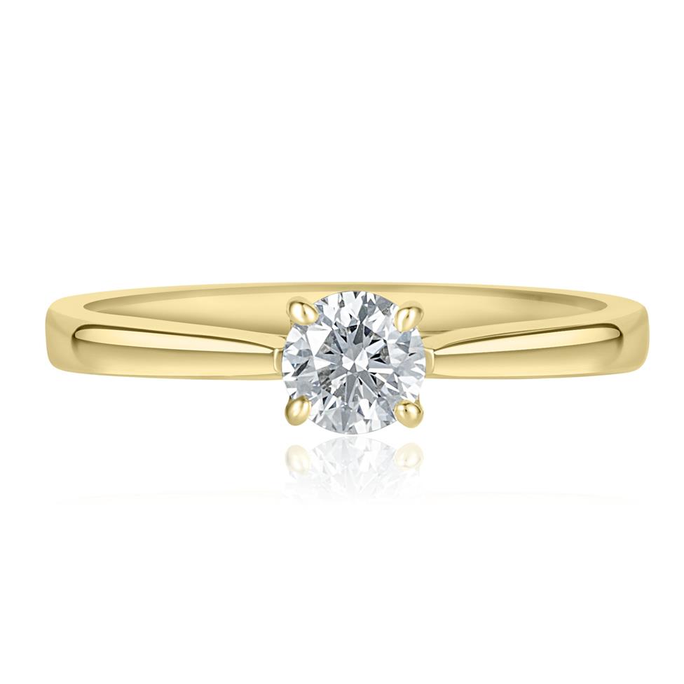 18ct Yellow Gold Diamond Solitaire Engagement Ring 0.35ct Thumbnail Image 1