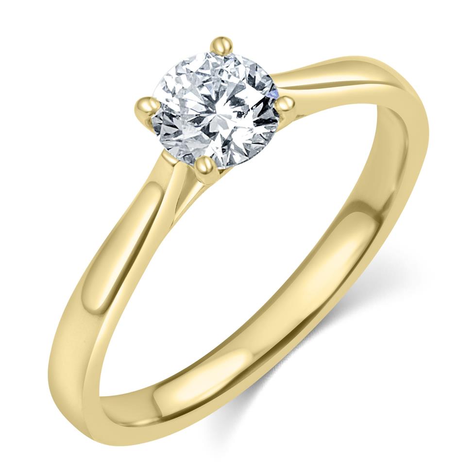 18ct Yellow Gold Diamond Solitaire Engagement Ring 0.50ct Thumbnail Image 0