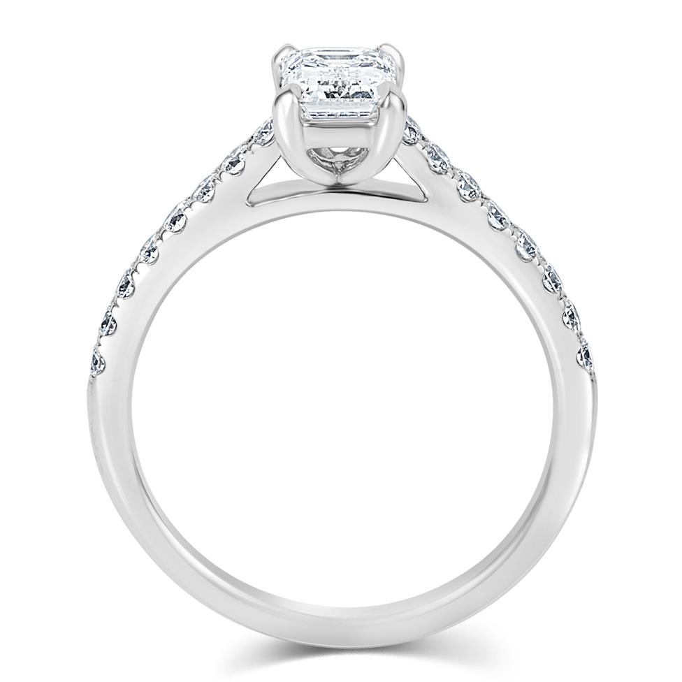 Platinum Emerald Cut Diamond Solitaire Engagement Ring 0.70ct Thumbnail Image 2