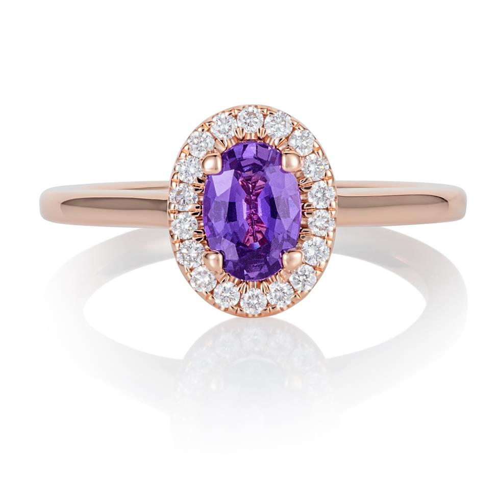 18ct Rose Gold Violet Sapphire Ring Thumbnail Image 0