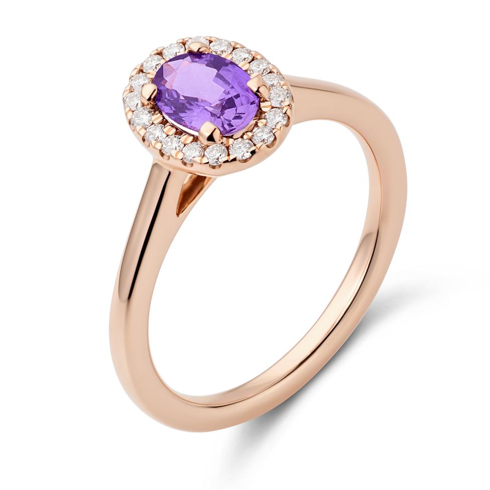 18ct Rose Gold Violet Sapphire Ring Thumbnail Image 1