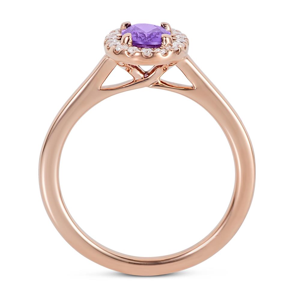 18ct Rose Gold Violet Sapphire Ring Thumbnail Image 2