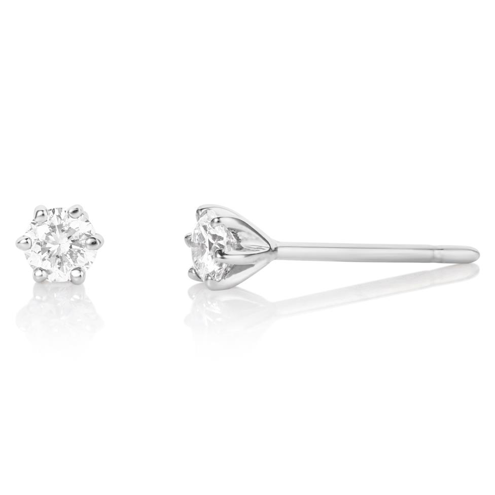 18ct White Gold Diamond Solitaire Stud Earrings 0.20ct Thumbnail Image 0