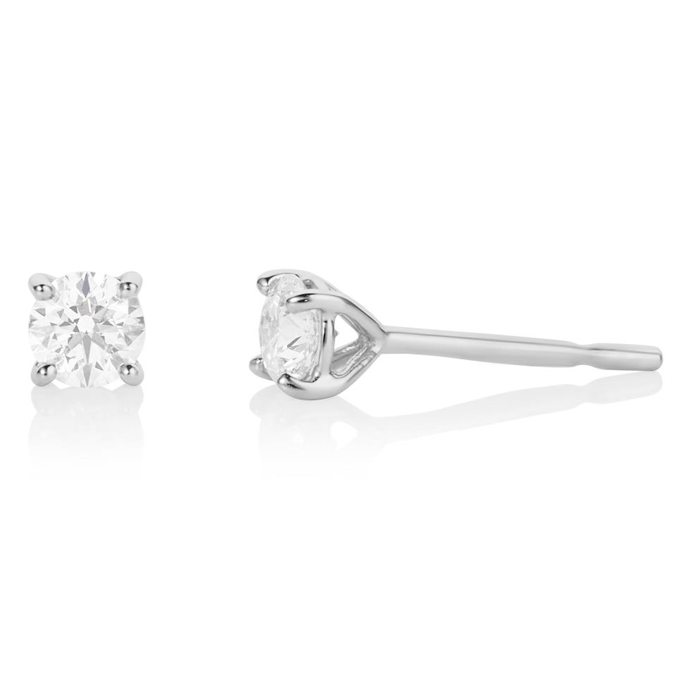 18ct White Gold Classic Design Diamond Solitaire Stud Earrings 0.50ct Thumbnail Image 0