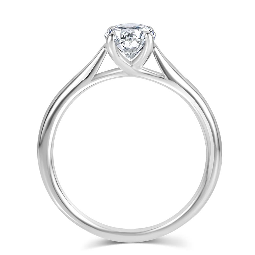 Platinum Oval Cut Diamond Solitaire Engagement Ring 1.00ct Thumbnail Image 2