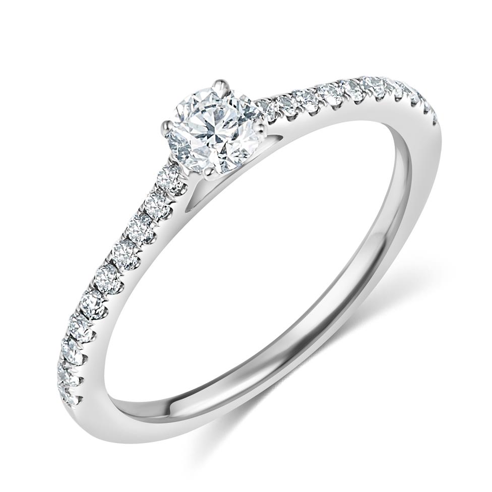 Platinum Diamond Solitaire Engagement Ring 0.25ct Thumbnail Image 0